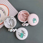 2 Pairs Cartoon Pattern Heavy Bass In-Ear Headphones Universal Wired Headphones with Microphone, White, Pink, Black, Light Blue