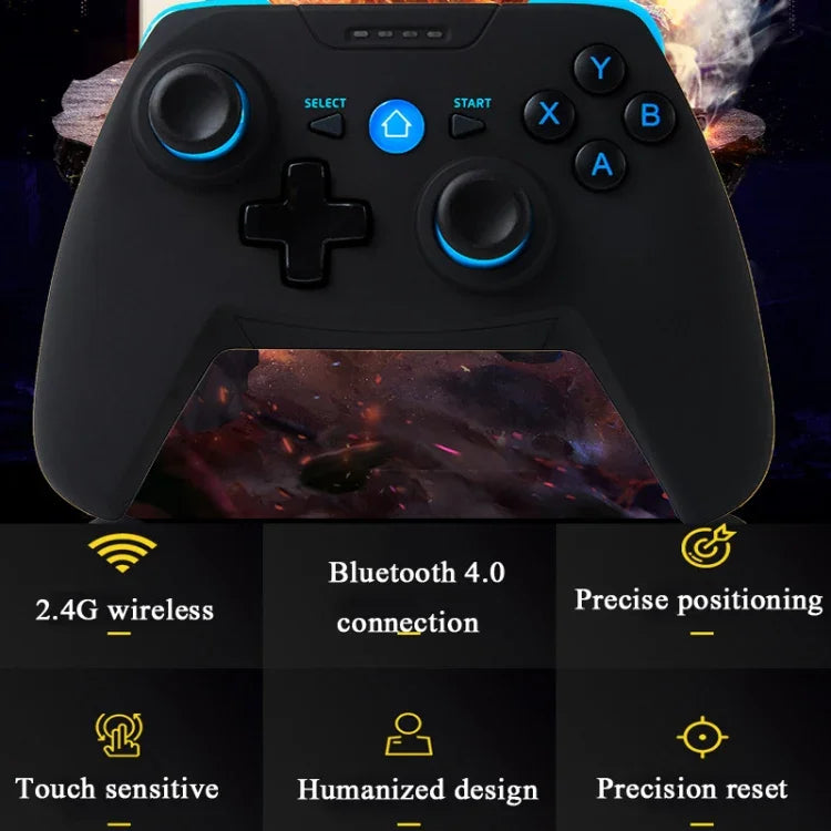 Tay cầm chơi game không dây CX-X1 2.4GHz + Bluetooth 4.0 cho Android / iOS / PC / PS3, Tay cầm đơn (Xanh dương), Tay cầm + giá đỡ (Xanh dương), Tay cầm + giá đỡ + bộ thu (Xanh dương)