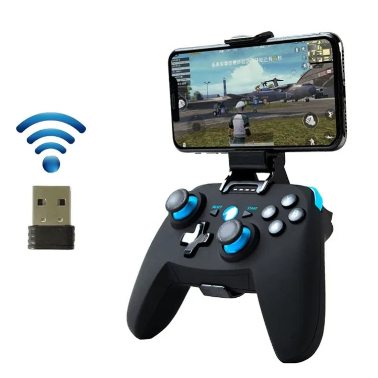 Tay cầm chơi game không dây CX-X1 2.4GHz + Bluetooth 4.0 cho Android / iOS / PC / PS3, Tay cầm đơn (Xanh dương), Tay cầm + giá đỡ (Xanh dương), Tay cầm + giá đỡ + bộ thu (Xanh dương)