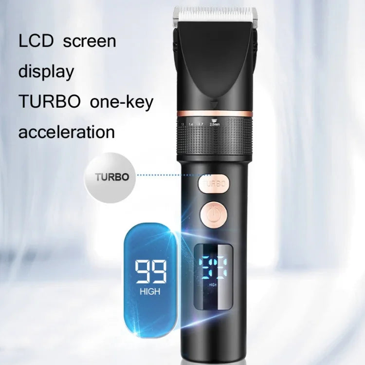 Tông Đơ Cắt Tóc Nam TURBO Màn Hình LCD Kỹ Thuật Số