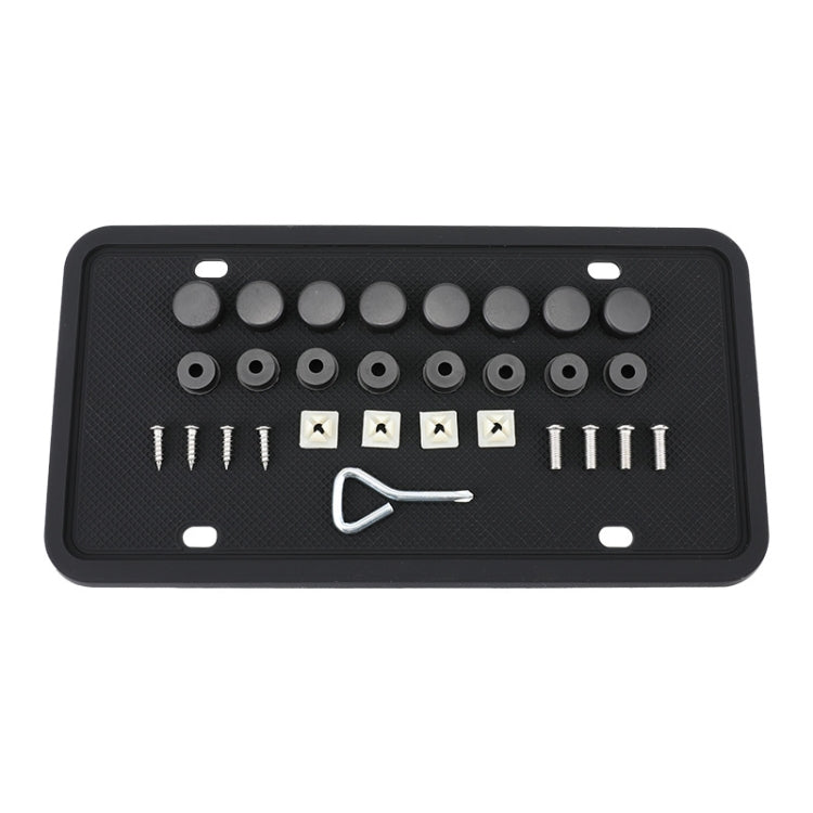 2 Sets Waterproof Rustproof Non-damaging Car Paint Silicone License Plate Frame, US Black, Black