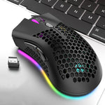 Chuột chơi game không dây sạc RGB nhiều màu K-Snake BM600 1600 DPI 7 phím, nhẹ rỗng, màu đen, trắng, hồng, xanh lam