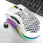 Chuột chơi game không dây sạc RGB nhiều màu K-Snake BM600 1600 DPI 7 phím, nhẹ rỗng, màu đen, trắng, hồng, xanh lam