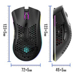 Chuột chơi game không dây sạc RGB nhiều màu K-Snake BM600 1600 DPI 7 phím, nhẹ rỗng, màu đen, trắng, hồng, xanh lam