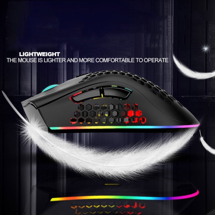 Chuột chơi game không dây sạc RGB nhiều màu K-Snake BM600 1600 DPI 7 phím, nhẹ rỗng, màu đen, trắng, hồng, xanh lam