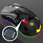 Chuột chơi game không dây sạc RGB nhiều màu K-Snake BM600 1600 DPI 7 phím, nhẹ rỗng, màu đen, trắng, hồng, xanh lam