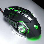 Chuột chơi game có dây T-WOLF V6 giao diện USB 6 nút 3200 DPI lập trình macro cơ học phát sáng 7 màu, chiều dài cáp: 1,5m, Phiên bản âm thanh định nghĩa macro đen bạc, Phiên bản âm thanh định nghĩa macro xám sắt