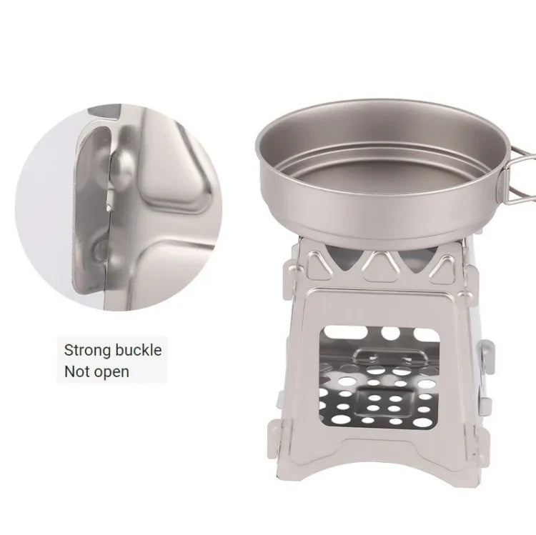 Bếp dã ngoại bằng thép không gỉ cho sinh tồn ngoài hoang dã, bếp gấp