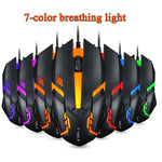 2 chiếc chuột có dây T-WOLF V1 giao diện USB 3 nút 1200 DPI, chuột chơi game đèn nền 7 màu, chiều dài cáp: 1.35m