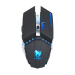 Chuột chơi game văn phòng không dây sạc lại T-WOLF Q15 6 nút 1600 DPI im lặng với đèn thở 7 màu, Công nghệ đen, Đen sao, Trắng ngọc trai
