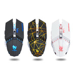 Chuột chơi game văn phòng không dây sạc lại T-WOLF Q15 6 nút 1600 DPI im lặng với đèn thở 7 màu, Công nghệ đen, Đen sao, Trắng ngọc trai