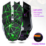 Chuột chơi game văn phòng không dây sạc lại T-WOLF Q15 6 nút 1600 DPI im lặng với đèn thở 7 màu, Công nghệ đen, Đen sao, Trắng ngọc trai