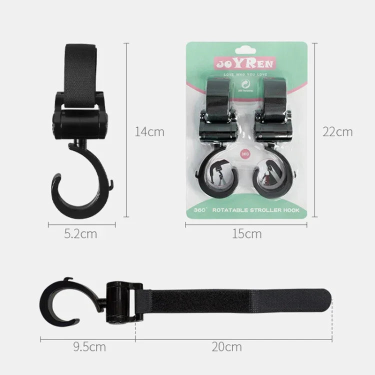 JOYREN bộ 2 móc xe đẩy em bé chống trượt và bền, 2 bộ móc xe đẩy
