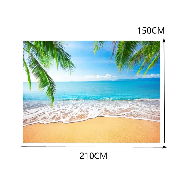Khăn Chụp Ảnh Cảnh Biển Cây Dừa 2.1m X 1.5m