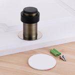 Bánh răng cửa chống va đập cao su đục lỗ bằng thép không gỉ, cửa tròn chống va đập hình trụ dạng sàn nhà, đục lỗ 46mm, 60mm, 80mm, không đục lỗ 46mm, 60mm, 80mm, thép xước 46mm có đầu nhựa + không đục lỗ...
