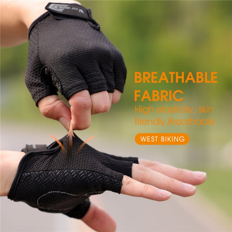Găng tay đi xe đạp WEST BIKING YP0211218 thoáng khí, ngắn, chống trượt, nửa ngón, M, L, XL, 2XL