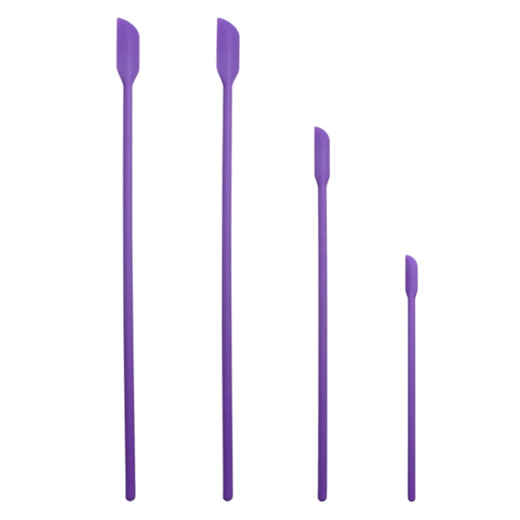 Bộ cạo mini silicone 4 trong 1 đầu nhọn, cạo kéo dài lọ mỹ phẩm, thìa mứt, 4 trong 1 màu đỏ, 4 trong 1 màu đen, 4 trong 1 nhiều màu, 4 trong 1 màu tím, 4 trong 1 màu xanh lá