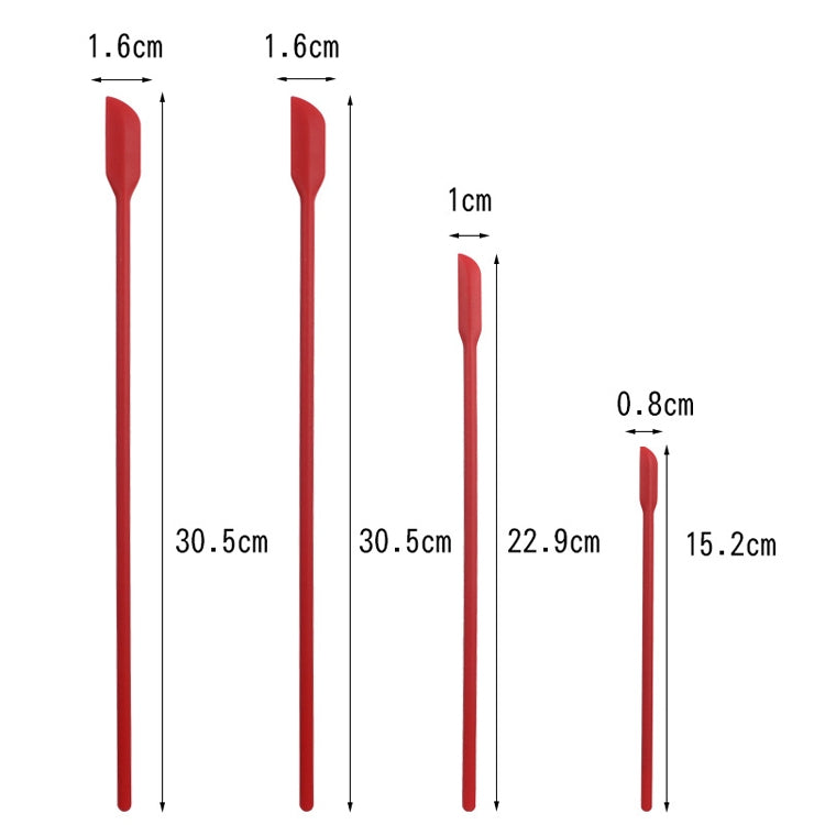 Bộ cạo mini silicone 4 trong 1 đầu nhọn, cạo kéo dài lọ mỹ phẩm, thìa mứt, 4 trong 1 màu đỏ, 4 trong 1 màu đen, 4 trong 1 nhiều màu, 4 trong 1 màu tím, 4 trong 1 màu xanh lá