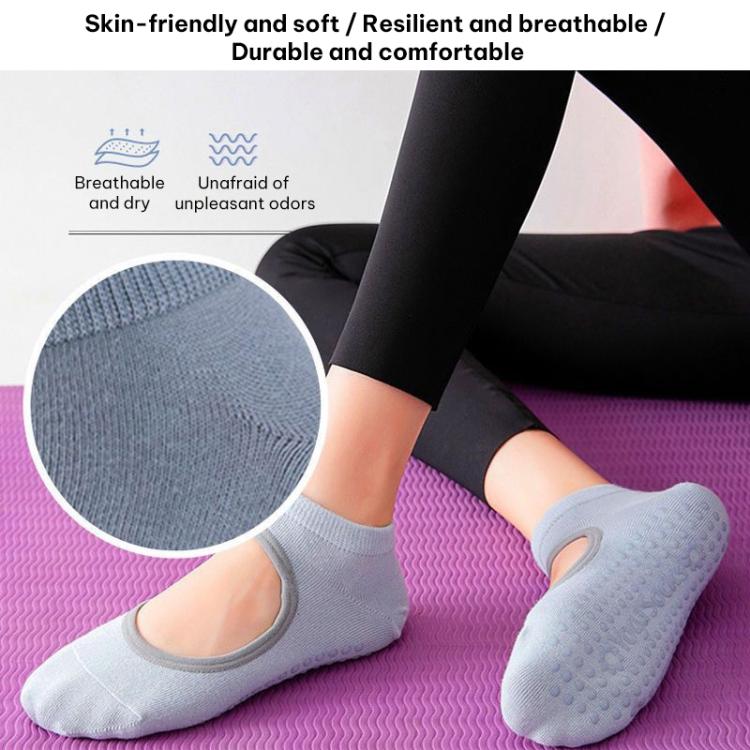 Tất yoga không gót chống trượt cho tập nhảy, phòng gym, thể thao trong nhà, size 35-42