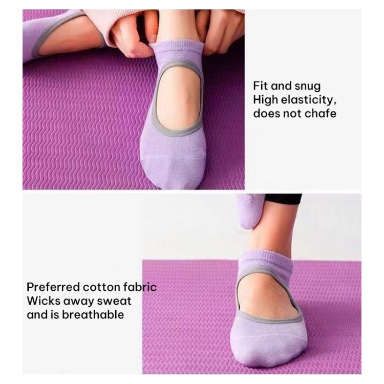 Tất yoga không gót chống trượt cho tập nhảy, phòng gym, thể thao trong nhà, size 35-42