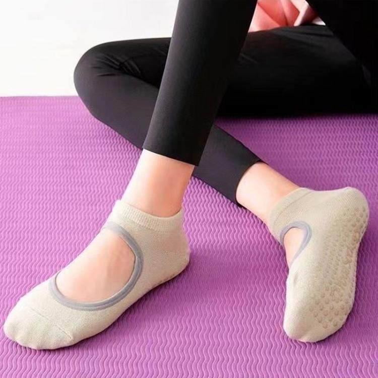 Tất yoga không gót chống trượt cho tập nhảy, phòng gym, thể thao trong nhà, size 35-42