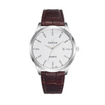 Đồng hồ quartz phát sáng nam YAZOLE 308, mặt trắng dây nâu, mặt trắng dây đen, mặt đen dây đen, mặt đen dây nâu, mặt trắng dây thép bạc, mặt đen dây thép bạc, vỏ đen mặt đen dây đen