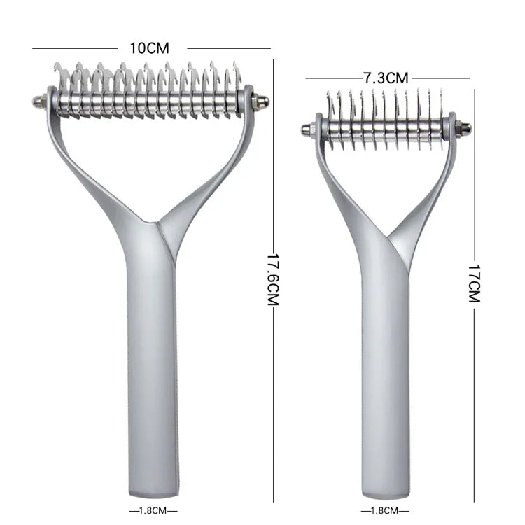 Lược Thú Cưng Hợp Kim Kẽm Hai Mặt Dùng Cho Mèo Và Chó, Lược Làm Đẹp Và Loại Bỏ Lông, Hợp Kim Kẽm Bạc Nhỏ, Hợp Kim Kẽm Bạc Lớn, Hợp Kim Kẽm Đen Nhỏ, Hợp Kim Kẽm Đen Lớn