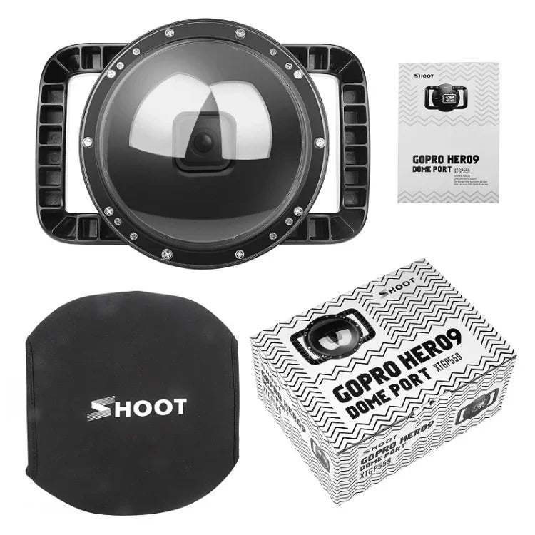 Vỏ bảo vệ ống kính camera lặn dưới nước dạng vòm SHOOT XTGP559 trong suốt cho GoPro HERO9 Black, Cho GoPro HERO9 Black