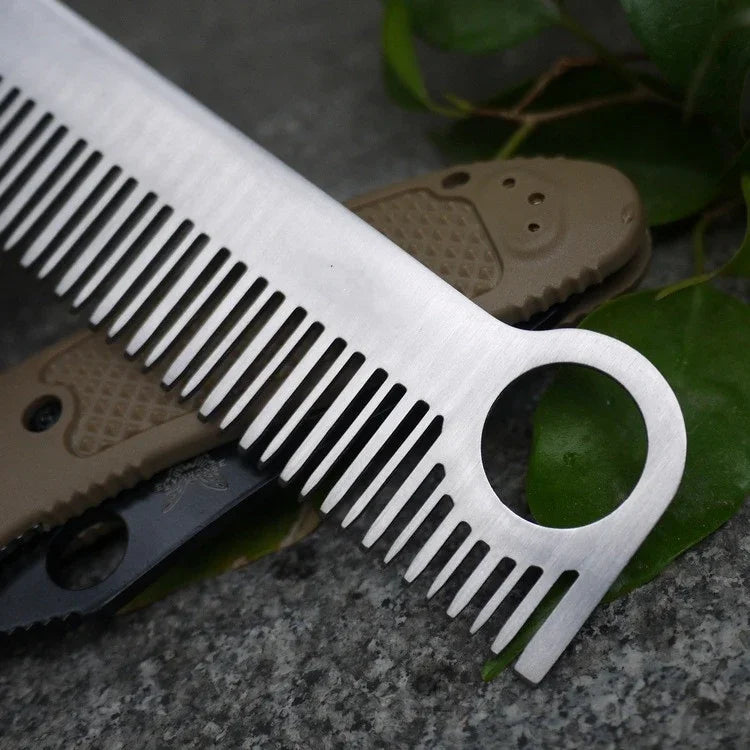 3 cái Lược thép không gỉ độ bền cao dụng cụ di động ngoài trời EDC