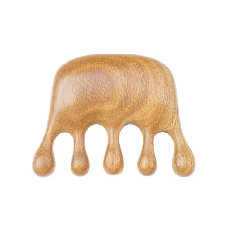 Lược mát xa gỗ đàn hương xanh, 8x6cm