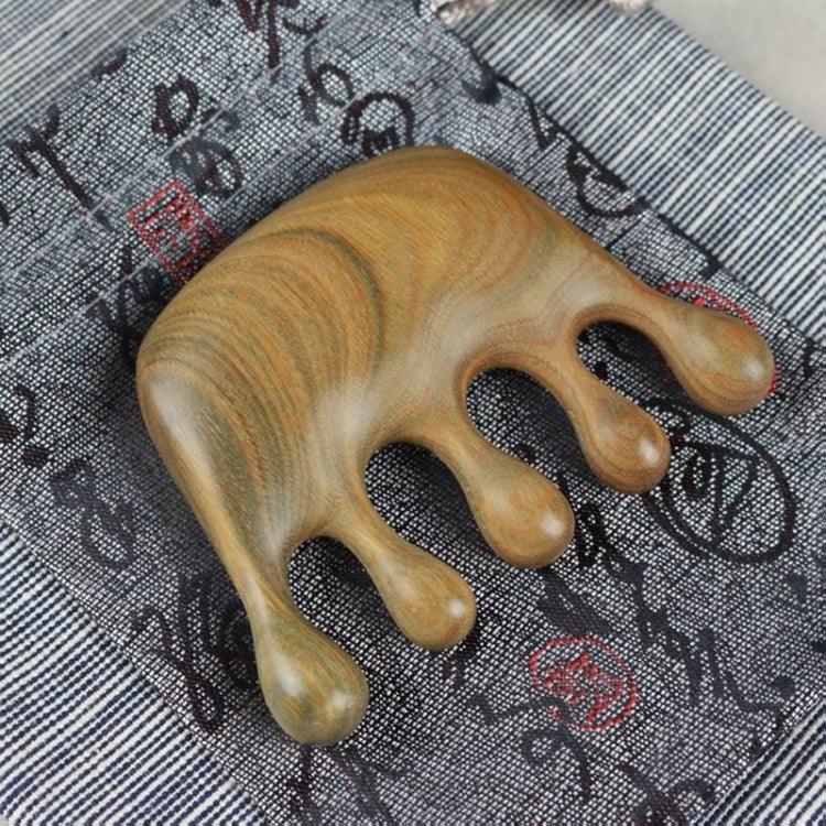 Lược mát xa gỗ đàn hương xanh, 8x6cm