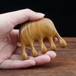 Lược mát xa gỗ đàn hương xanh, 8x6cm