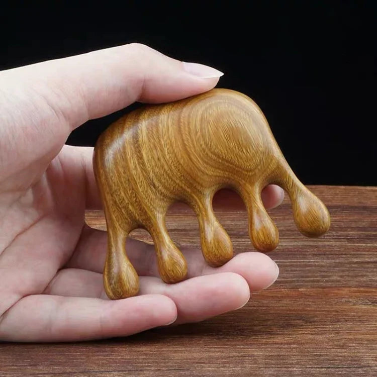 Lược mát xa gỗ đàn hương xanh, 8x6cm
