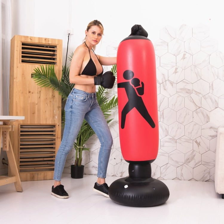 Cột đấm bốc bơm hơi đứng dày cho người lớn và trẻ em, không bị đổ, túi đấm bốc bơm hơi thoát khí, cao 1.6m màu vàng, cao 1.6m màu đỏ, cao 1.6m màu đen