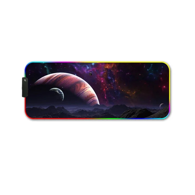 Bàn di chuột cao su chuyển nhiệt RGB phát sáng chống trượt F-01, 300x350x4mm, 350x600x3mm, 350x600x4mm, 300x800x3mm, 300x800x4mm