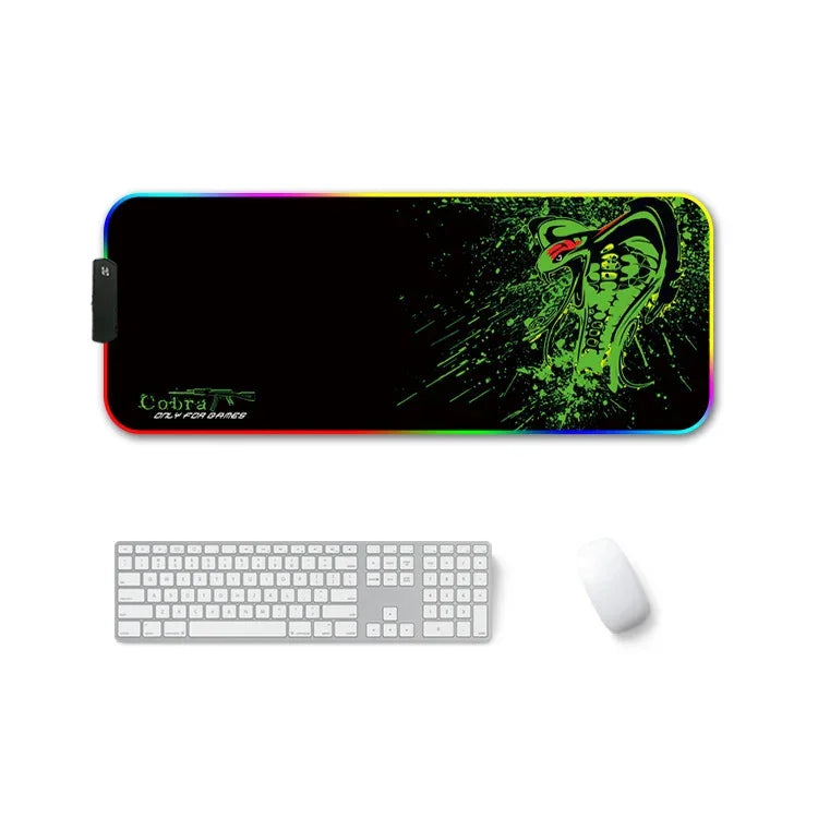 Bàn di chuột cao su chuyển nhiệt RGB phát sáng chống trượt F-01, 300x350x4mm, 350x600x3mm, 350x600x4mm, 300x800x3mm, 300x800x4mm