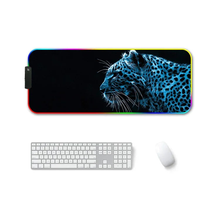 Bàn di chuột cao su chuyển nhiệt RGB phát sáng chống trượt F-01, 350x900x3mm, 350x900x4mm, 400x900x3mm, 400x900x4mm