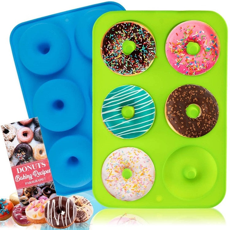 Dụng cụ nướng lò, khuôn bánh donut silicone, 8 khuôn nâu đều, 6 khuôn xanh đều, 6 khuôn tím đều, 6 khuôn xanh lá đều, 6 khuôn cam đều, 6 khuôn vàng đều, 6 khuôn đỏ đều