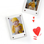 Khung ảnh acrylic 3 inch, nam châm dán tủ lạnh cho ảnh Polaroid, trong suốt 98%, điểm sóng, màu hồng, xanh dương