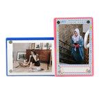 Khung ảnh acrylic 3 inch, nam châm dán tủ lạnh cho ảnh Polaroid, trong suốt 98%, điểm sóng, màu hồng, xanh dương