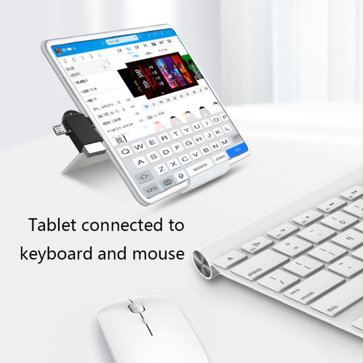 10 cái LI-09 USB 3.0 cái sang USB-C / Type-C + Micro USB đực đa chức năng OTG Adapter có dây đeo, màu đen, vàng, bạc, vàng hồng