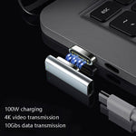 20 Pin Elbow Magnetic USB-C / Type-C Adapter Support Charging and 4K Video Transferring, Silver, Gray, Black