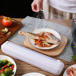 Dao cắt màng bọc thực phẩm loại cốc hút, hộp cắt màng bọc nhựa gia dụng có thể điều chỉnh, dao cắt màng bọc có cốc hút