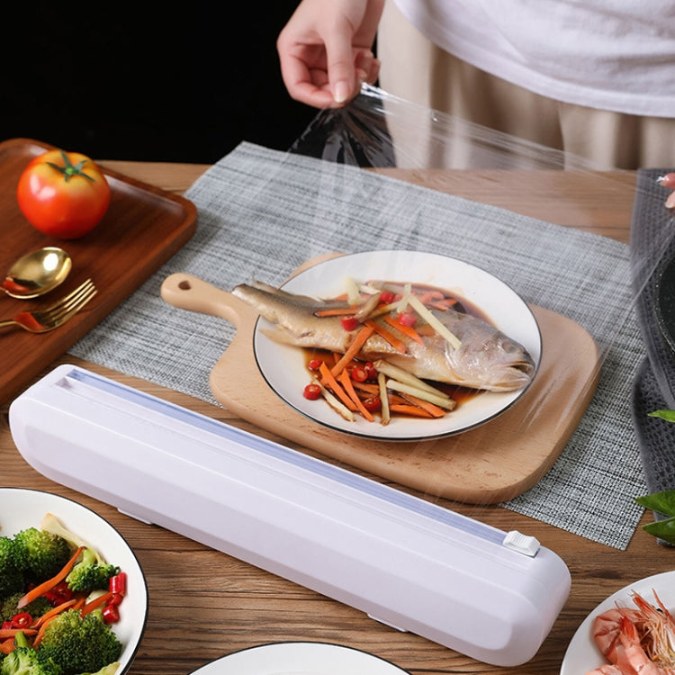 Dao cắt màng bọc thực phẩm loại cốc hút, hộp cắt màng bọc nhựa gia dụng có thể điều chỉnh, dao cắt màng bọc có cốc hút