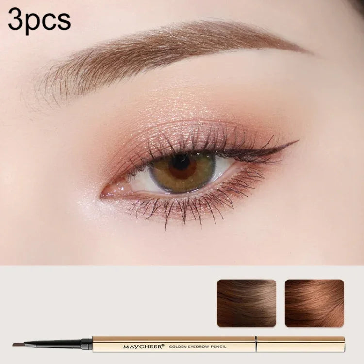 Bộ 3 bút kẻ mày MAYCHEER 3117 đầu mảnh, màu vàng nhỏ, chống thấm nước, không lem, 1 màu cà phê đậm, 2 màu cà phê nhạt, 3 màu xám đen, 4 màu nâu xám, 5 màu xanh rêu