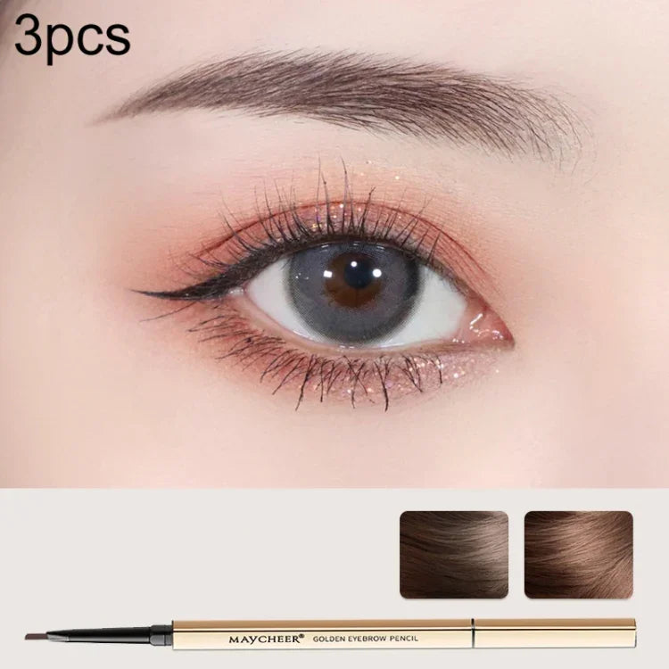 Bộ 3 bút kẻ mày MAYCHEER 3117 đầu mảnh, màu vàng nhỏ, chống thấm nước, không lem, 1 màu cà phê đậm, 2 màu cà phê nhạt, 3 màu xám đen, 4 màu nâu xám, 5 màu xanh rêu
