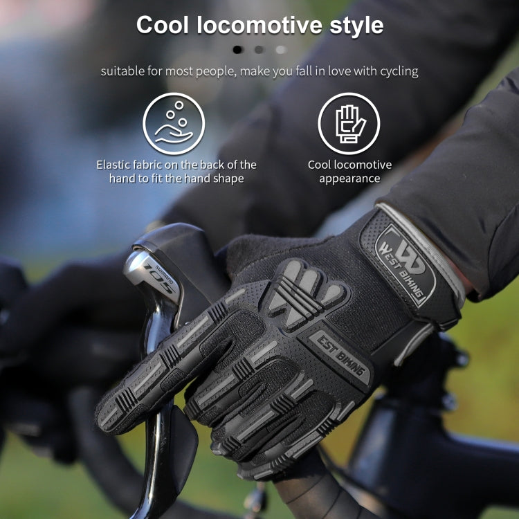 Găng tay đi xe WEST BIKING YP0211208 dài ngón chống trượt cảm ứng, M, L, XL