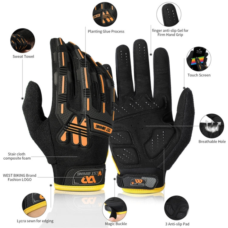 Găng tay đi xe WEST BIKING YP0211208 dài ngón chống trượt cảm ứng, M, L, XL