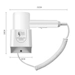 Máy sấy tóc treo tường công suất cao cho khách sạn, máy sấy tóc gia đình, phích cắm CN, màu trắng, đen, máy sấy tóc khách sạn màu trắng