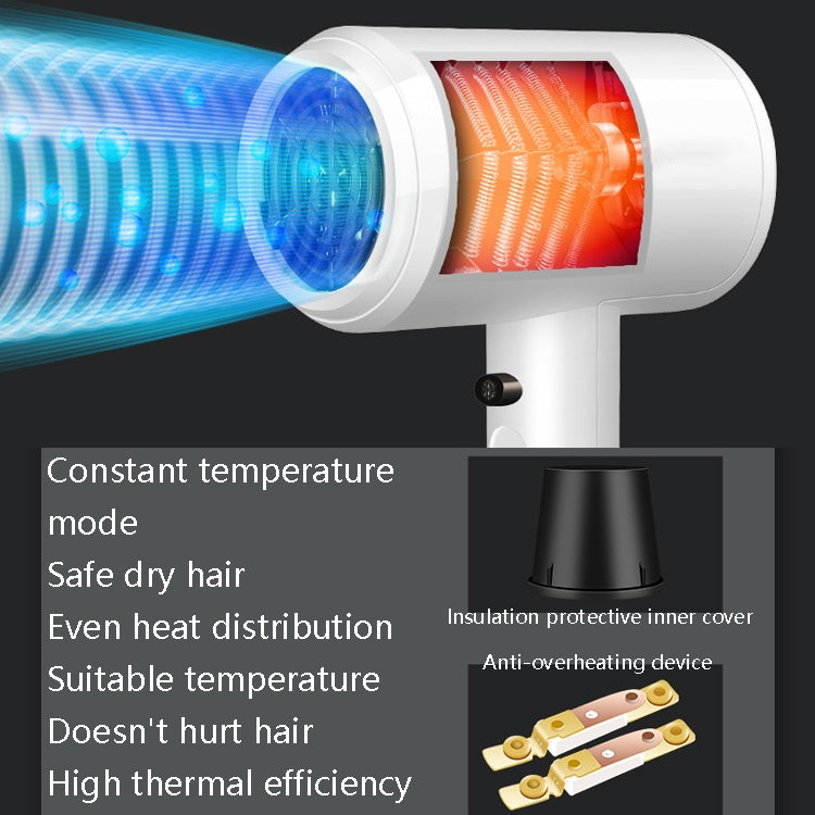 Máy sấy tóc treo tường công suất cao cho khách sạn, máy sấy tóc gia đình, phích cắm CN, màu trắng, đen, máy sấy tóc khách sạn màu trắng